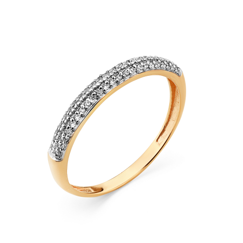 Inel din aur roșu cu pietre Cubic zirconia