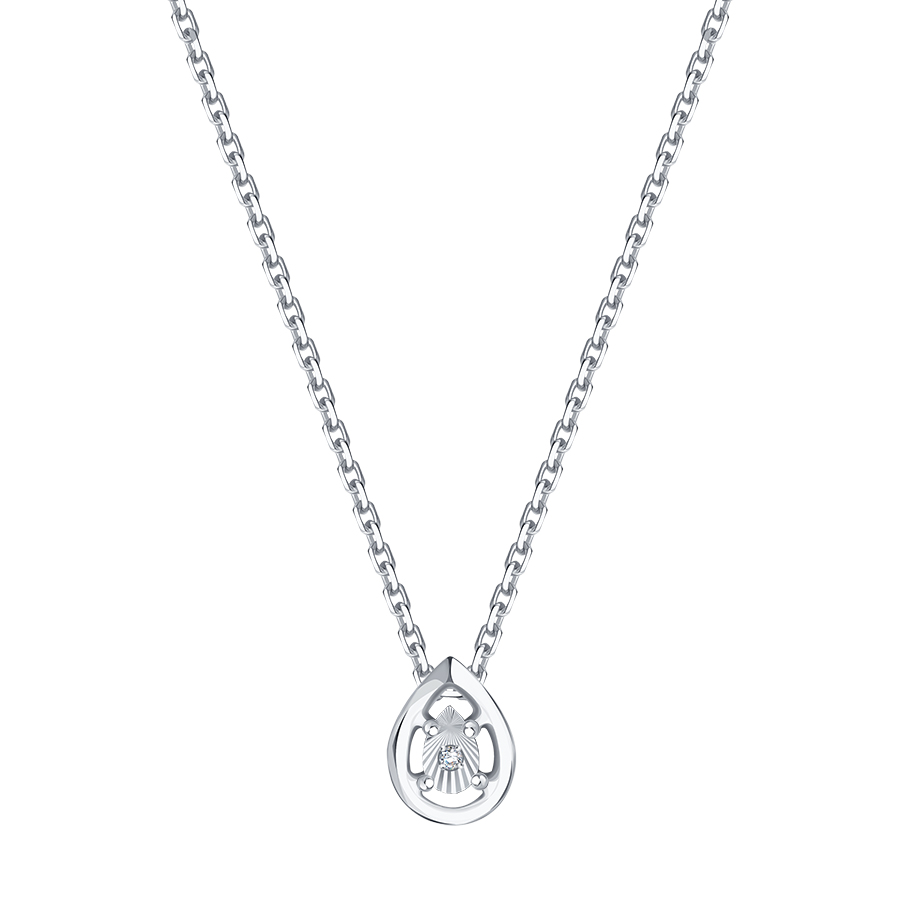 Colier din aur alb cu pietre Diamant