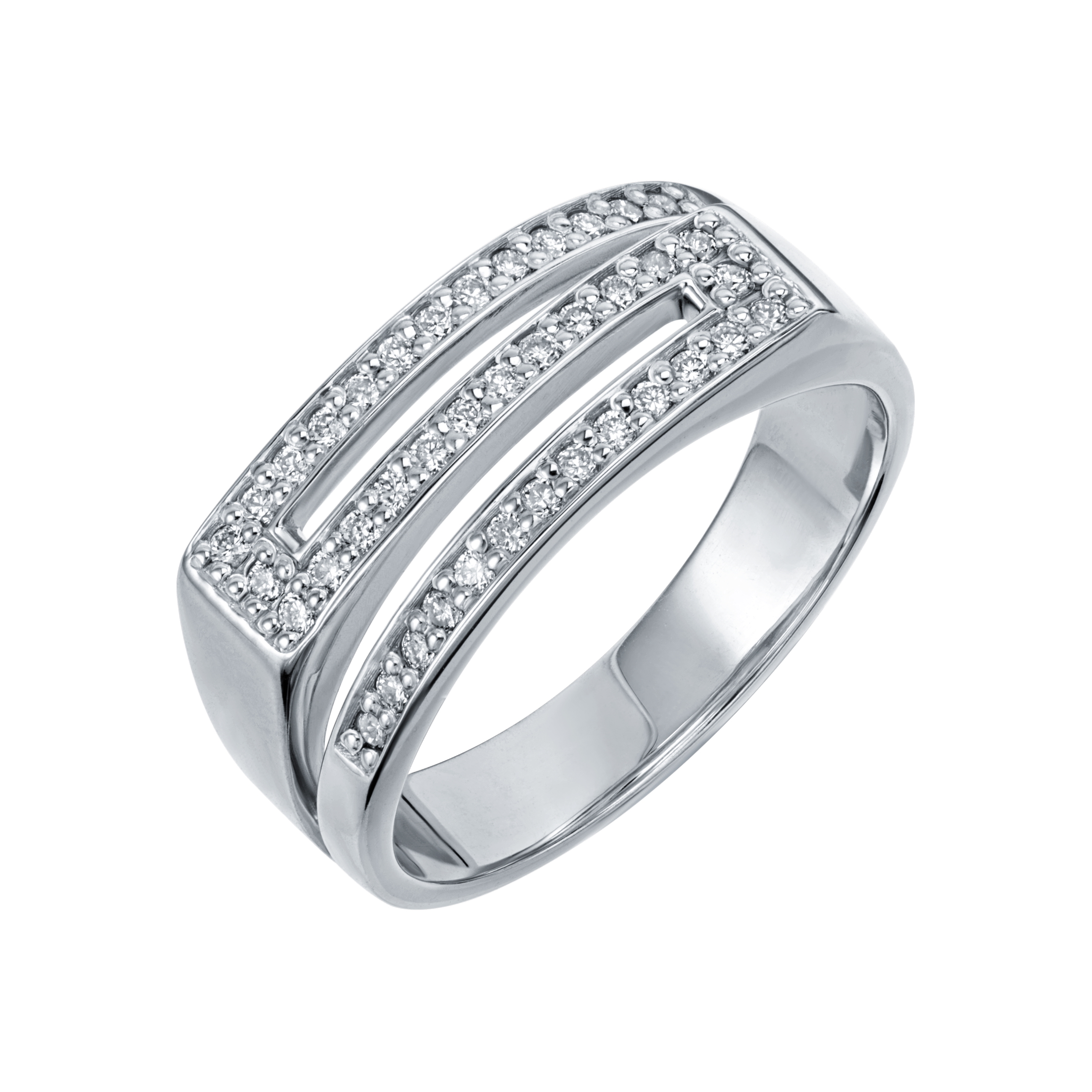 Inel din aur alb cu pietre Diamant