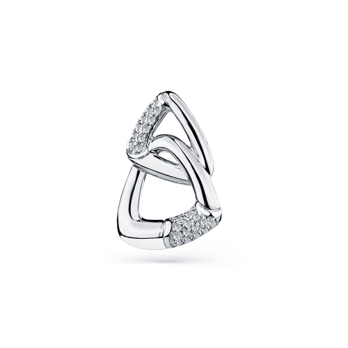 Pandantiv din aur alb cu pietre Cubic Zirconia Incolor