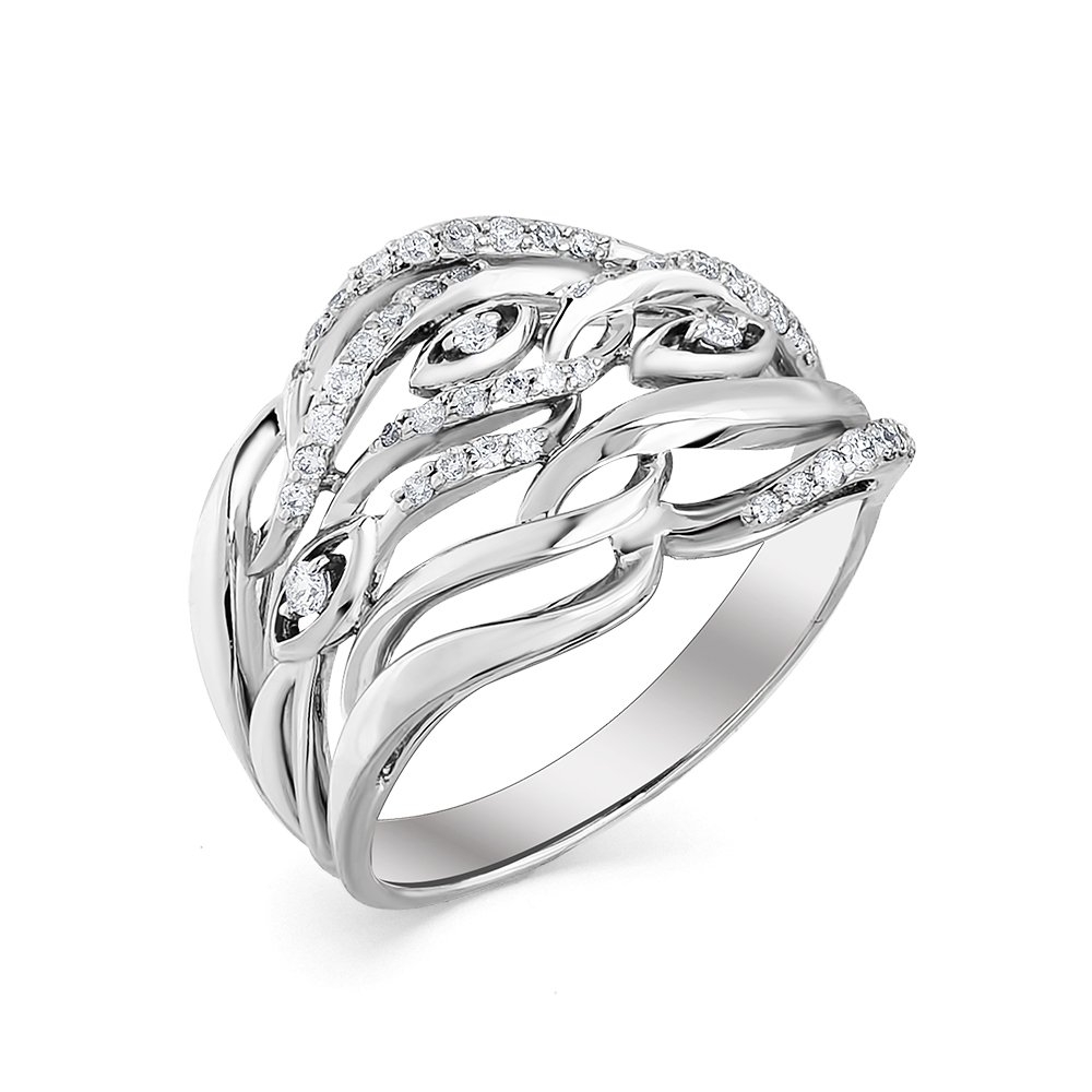 Inel din aur alb cu pietre Diamant