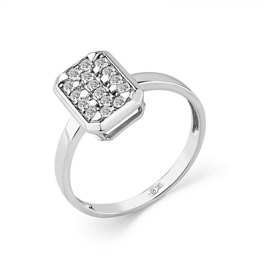 Inel din aur alb cu pietre Diamant