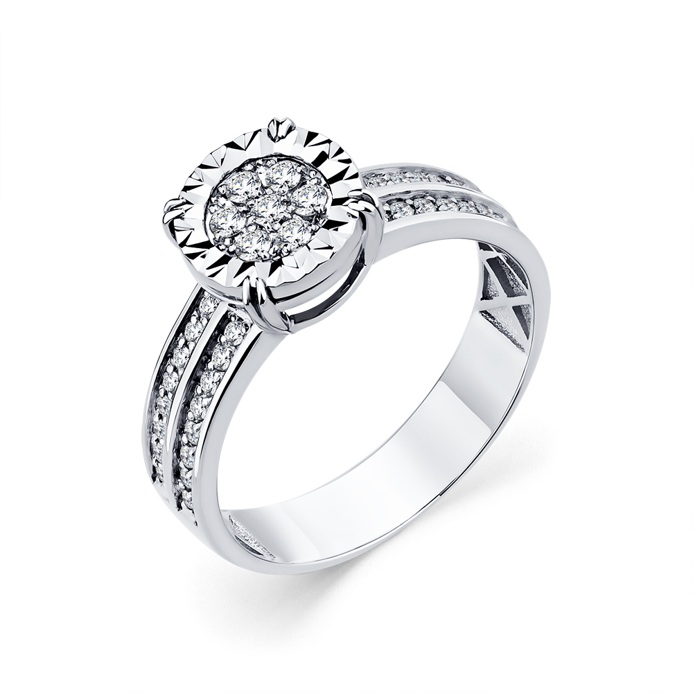 Inel din aur alb cu pietre Diamant