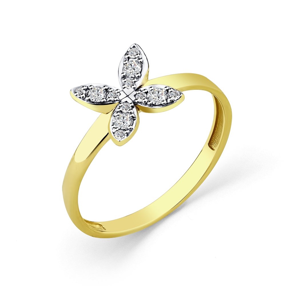 Inel din aur galben cu pietre Diamant