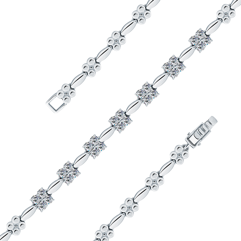 Brățară din aur alb cu pietre Diamant