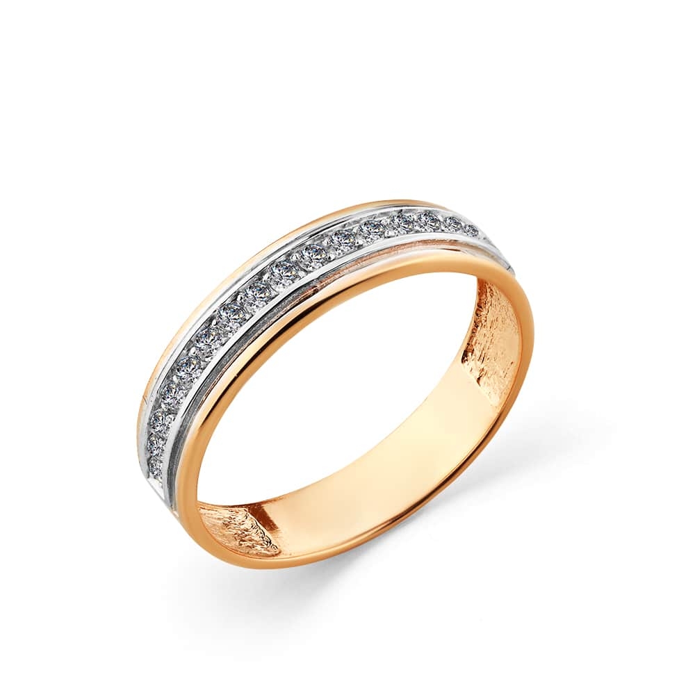 Inel din aur roz cu pietre Cubic Zirconia Incolor