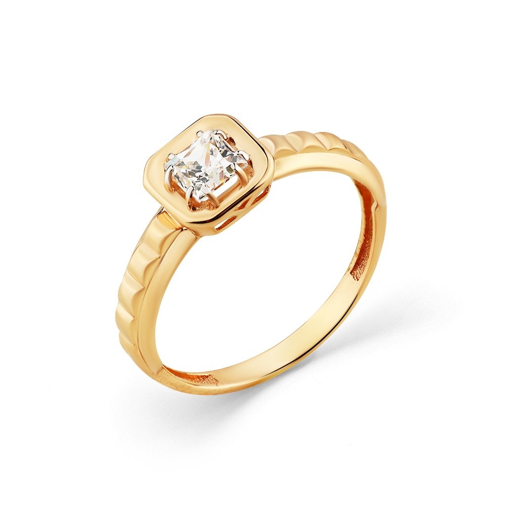 Inel din aur roz cu pietre Cubic Zirconia Incolor