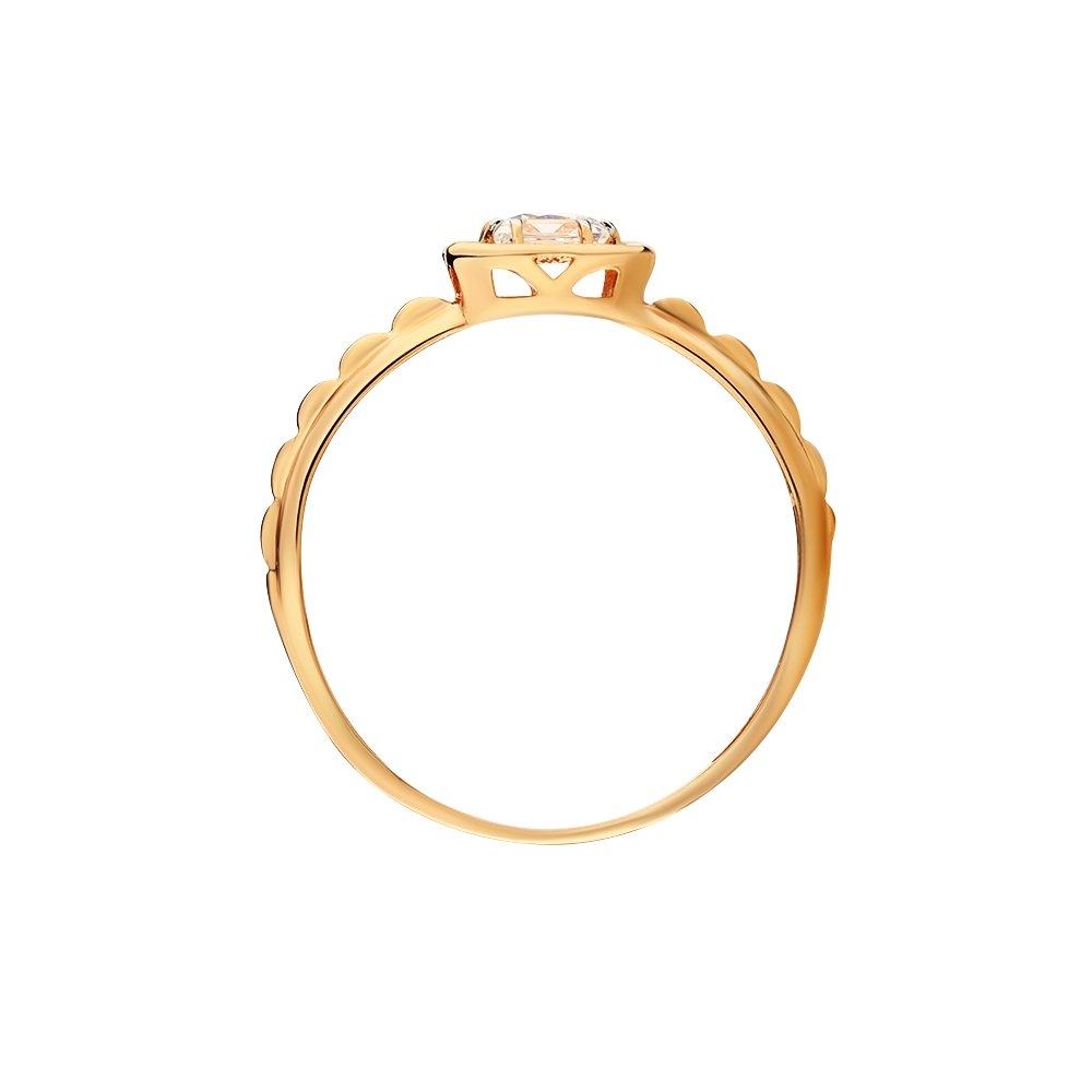 Inel din aur roz cu pietre Cubic Zirconia Incolor