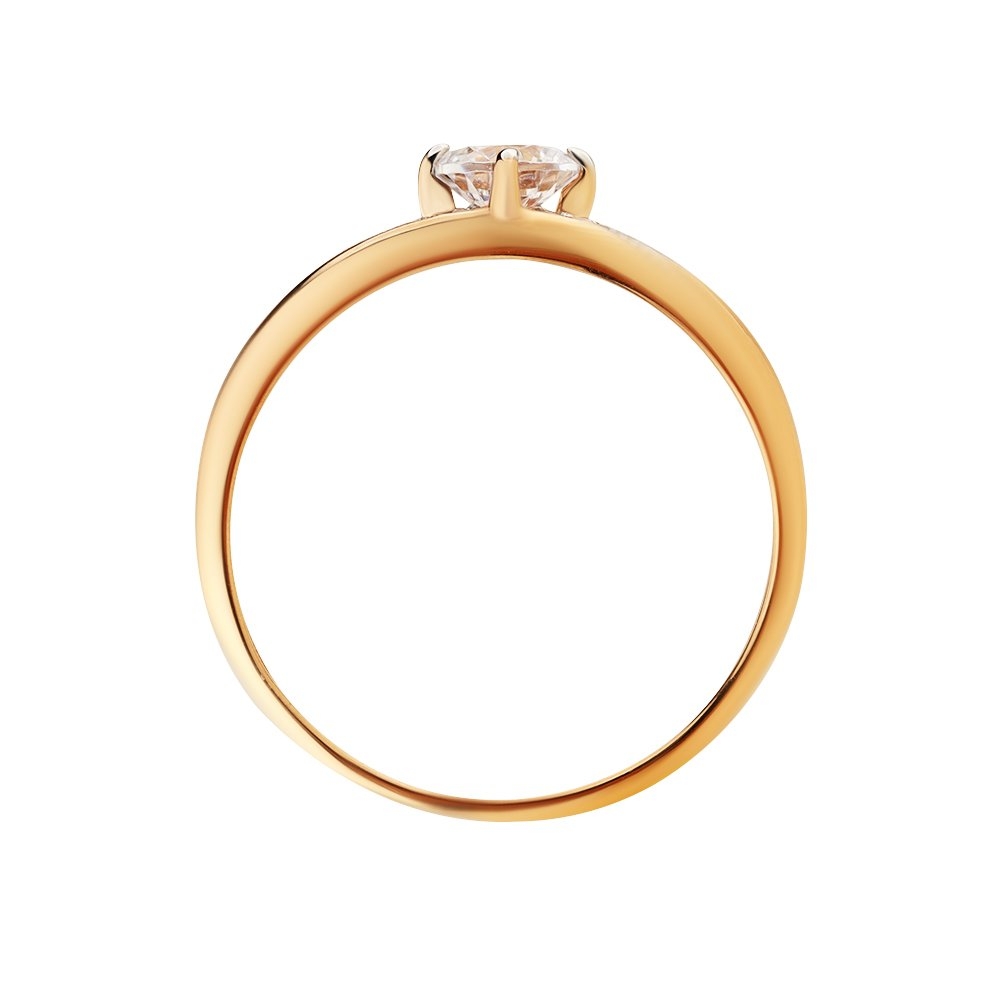 Inel din aur roz cu pietre Cubic Zirconia Incolor