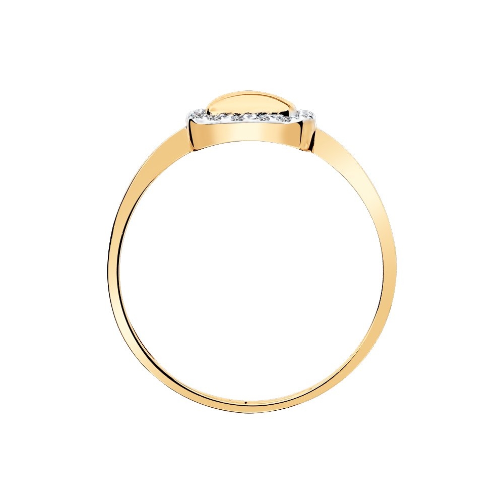 Inel din aur roz cu pietre Cubic Zirconia Incolor