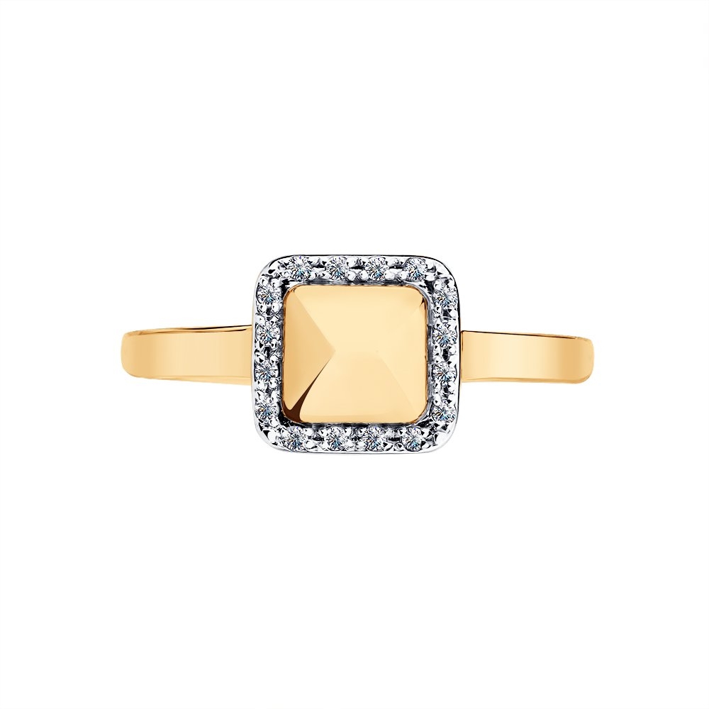 Inel din aur roz cu pietre Cubic Zirconia Incolor