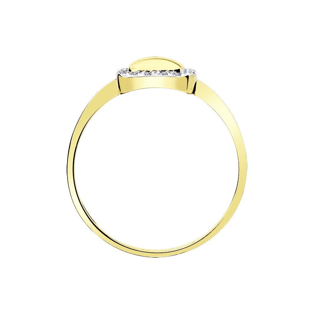 Inel din aur galben cu pietre Cubic Zirconia Incolor