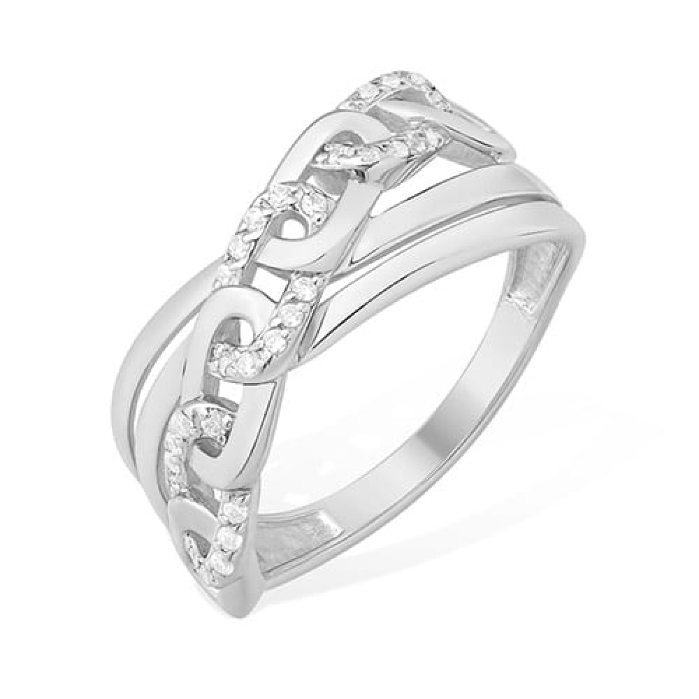 Inel din argint  cu pietre Cubic Zirconia Incolor