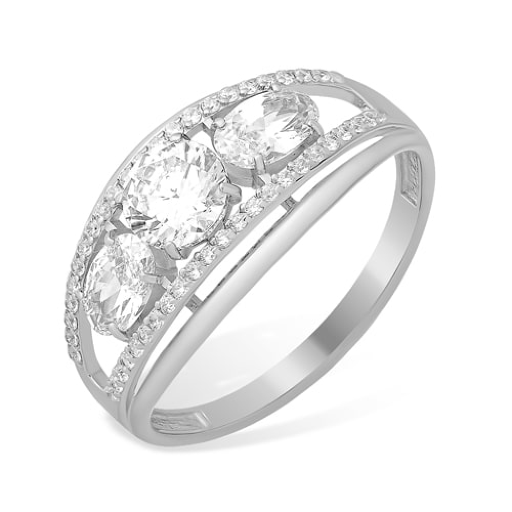 Inel din argint  cu pietre Cubic Zirconia Incolor