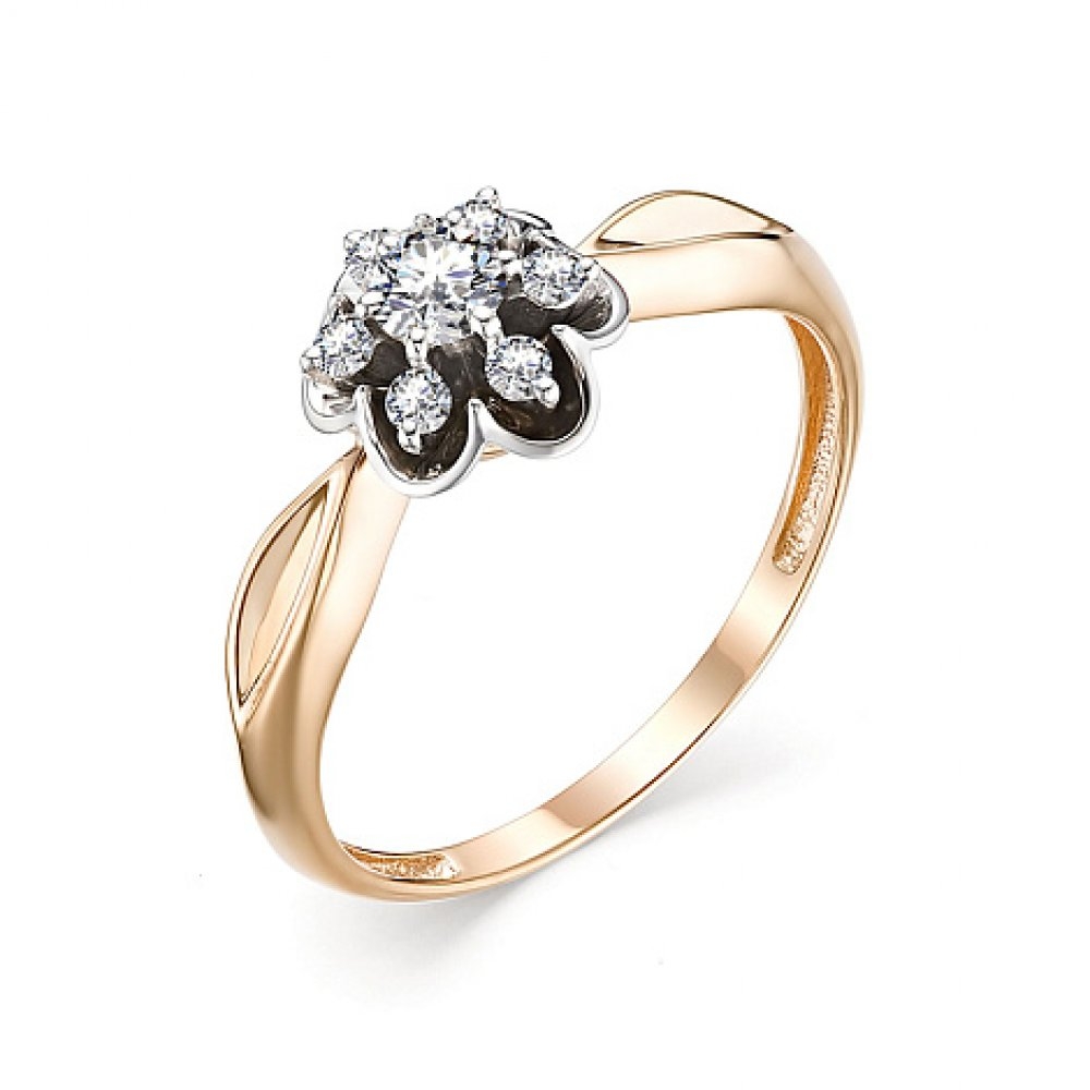 Inel din aur roz cu pietre Diamant