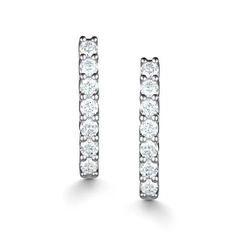 Cercei din aur alb cu pietre Diamant
