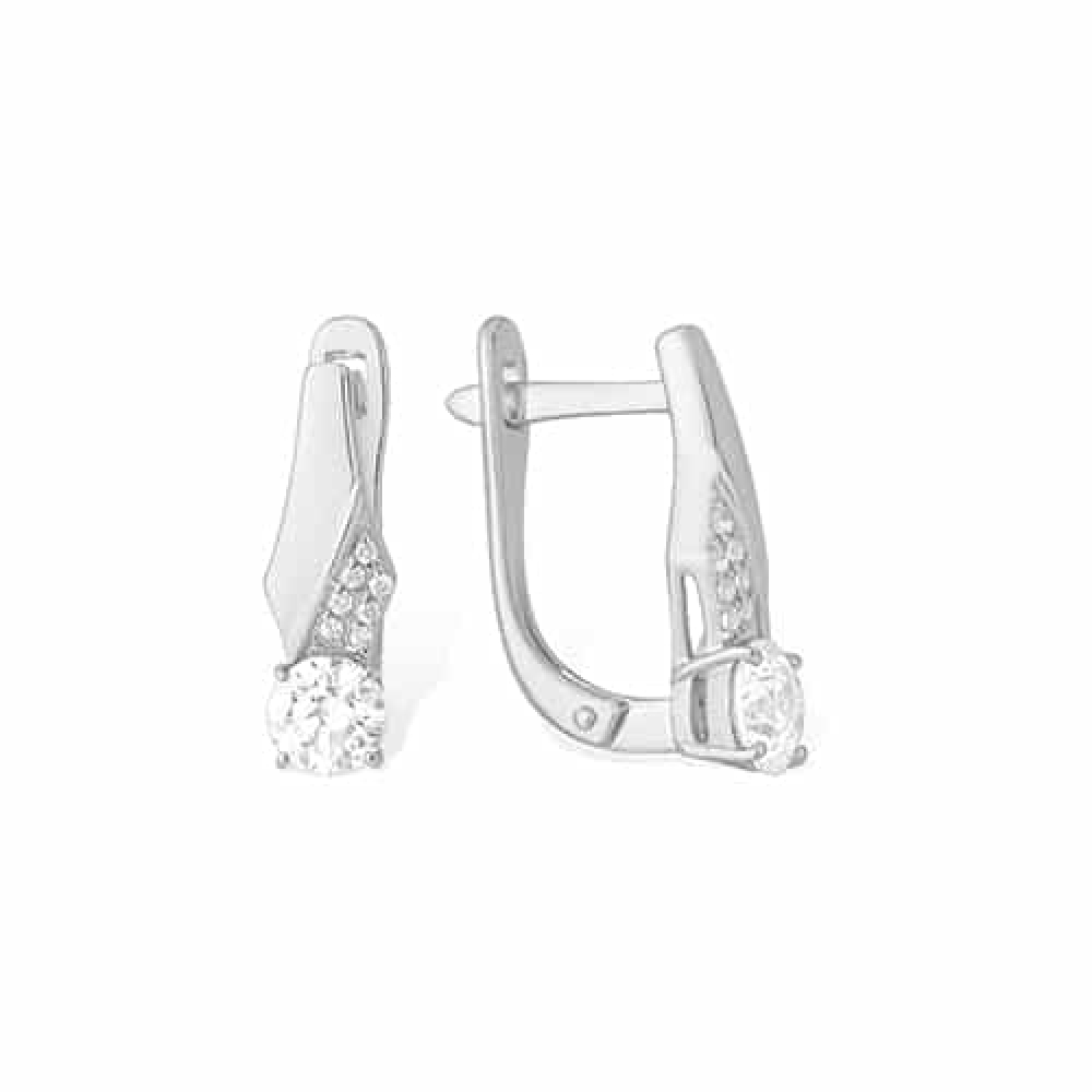 Cercei din argint  cu pietre Cubic Zirconia Incolor