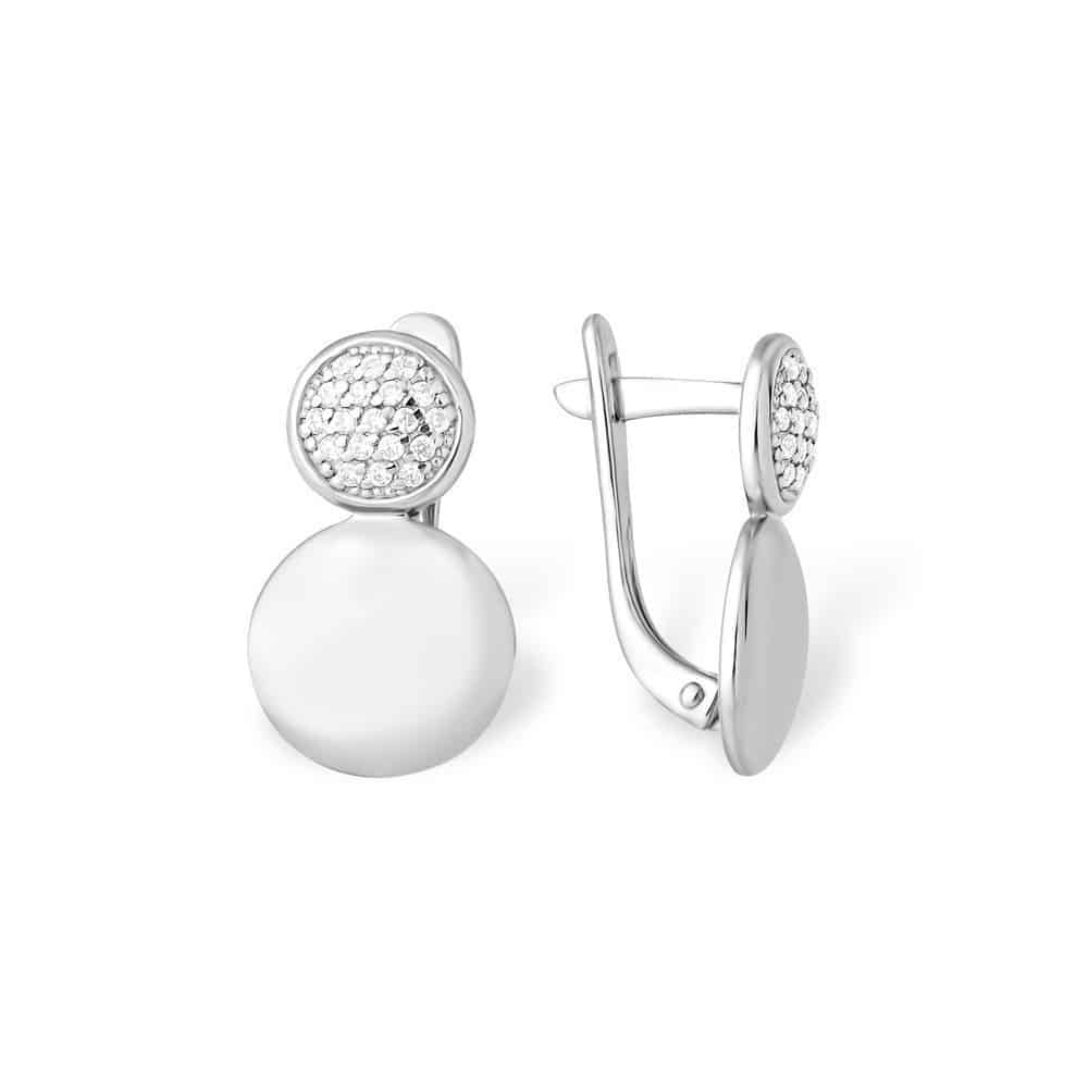 Cercei din argint  cu pietre Cubic Zirconia Incolor