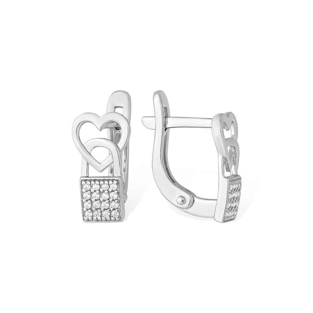 Cercei din argint  cu pietre Cubic Zirconia Incolor