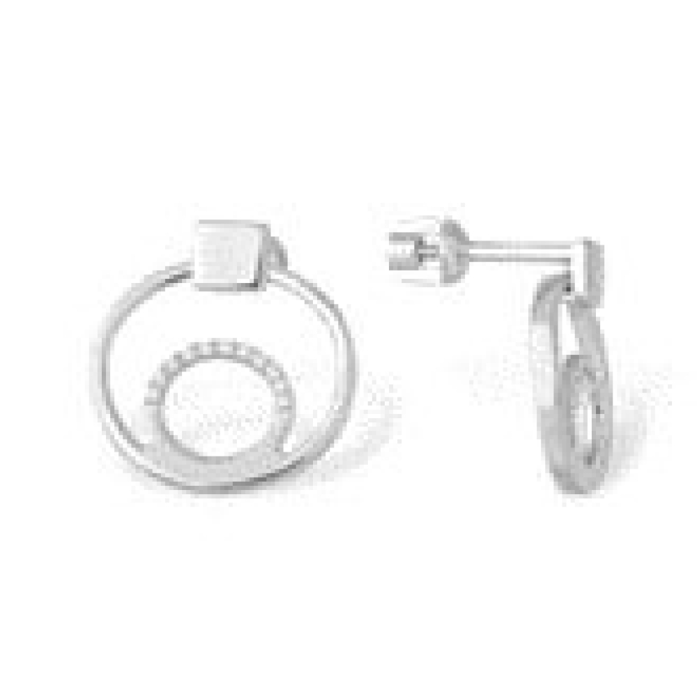 Cercei Pusete din argint  cu pietre Cubic Zirconia Incolor