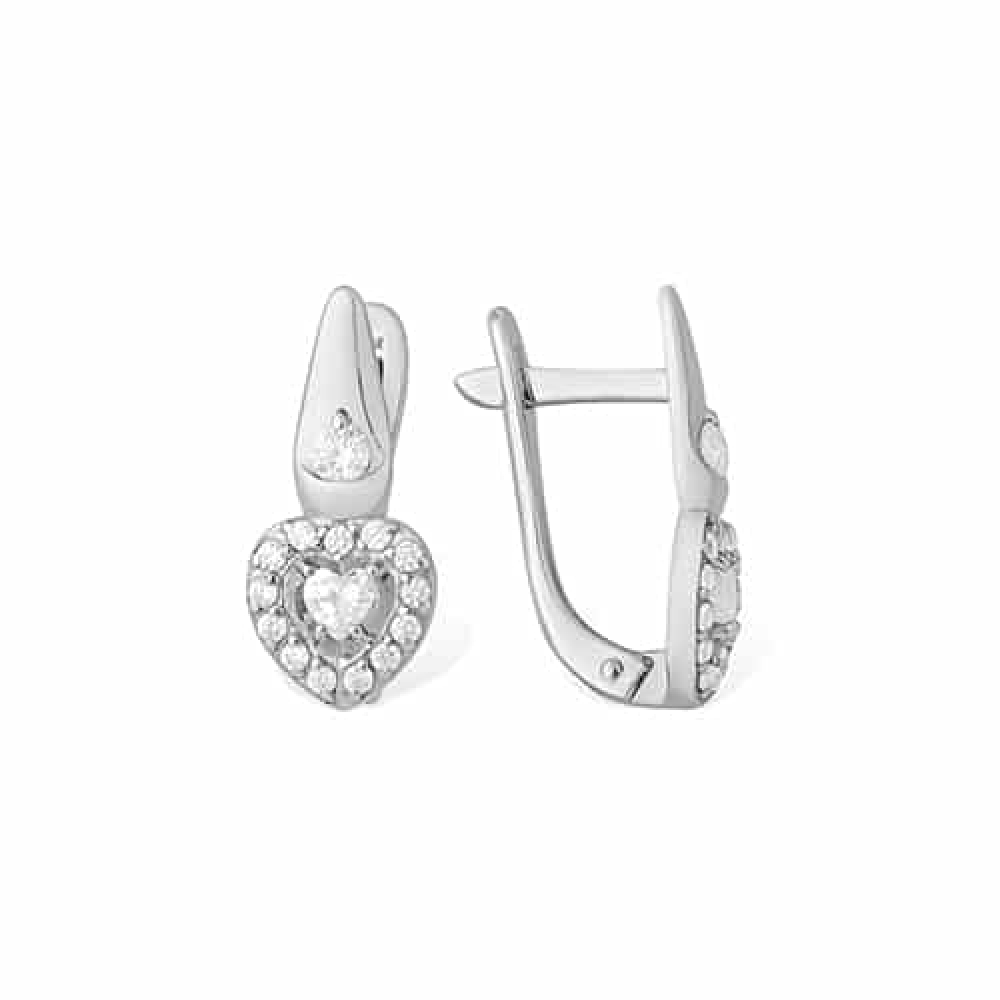 Cercei din argint  cu pietre Cubic Zirconia Incolor