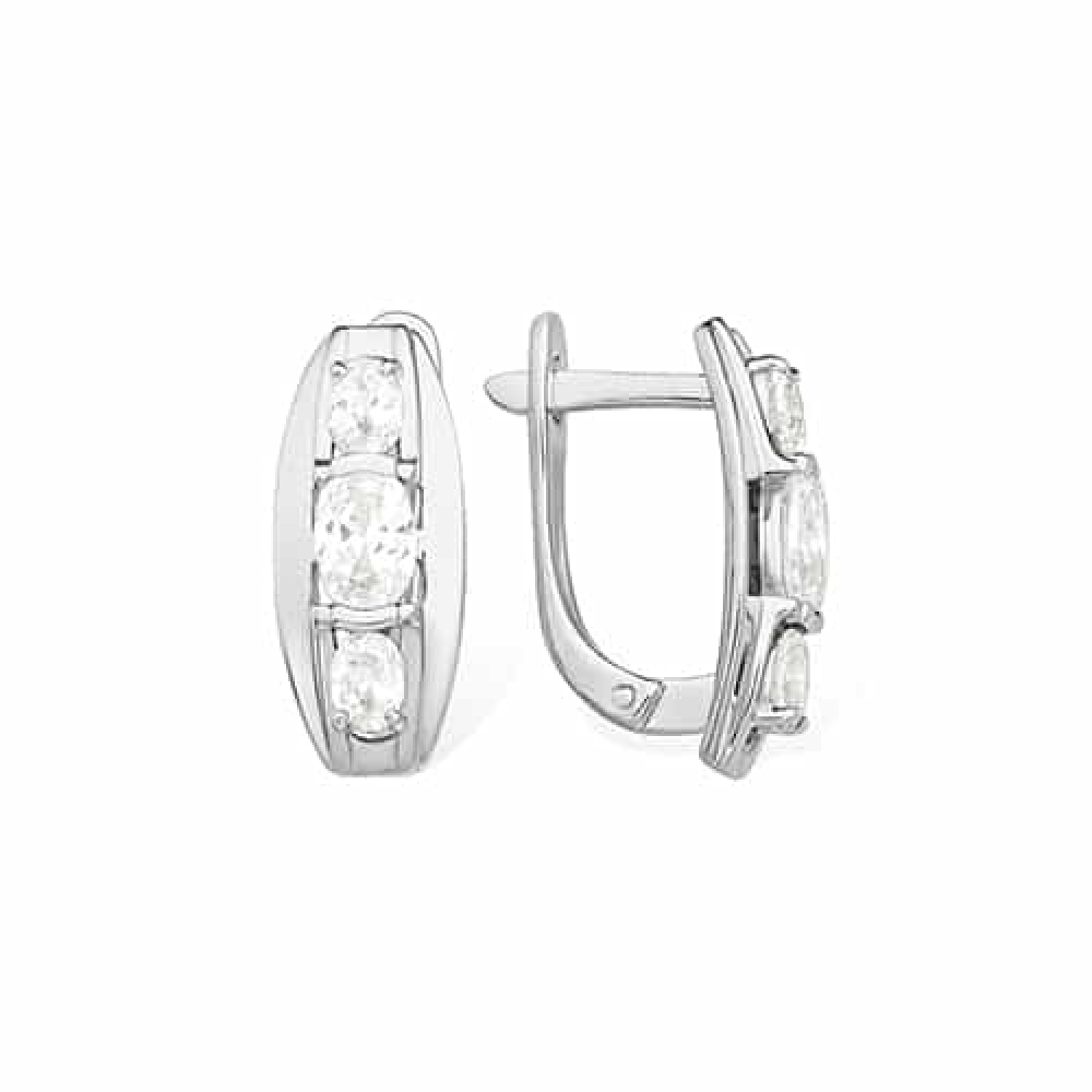 Cercei din argint  cu pietre Cubic Zirconia Incolor