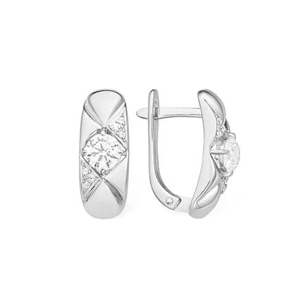 Cercei din argint  cu pietre Cubic Zirconia Incolor