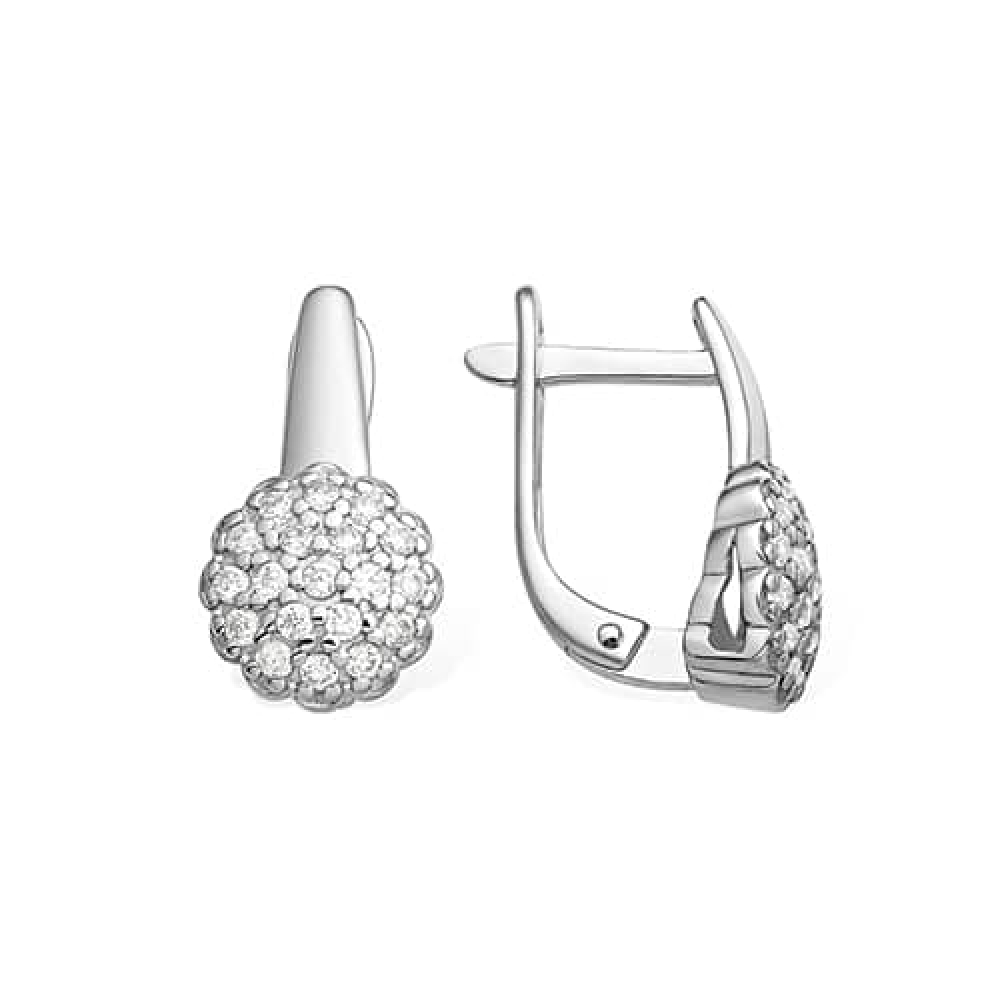Cercei din argint  cu pietre Cubic Zirconia Incolor