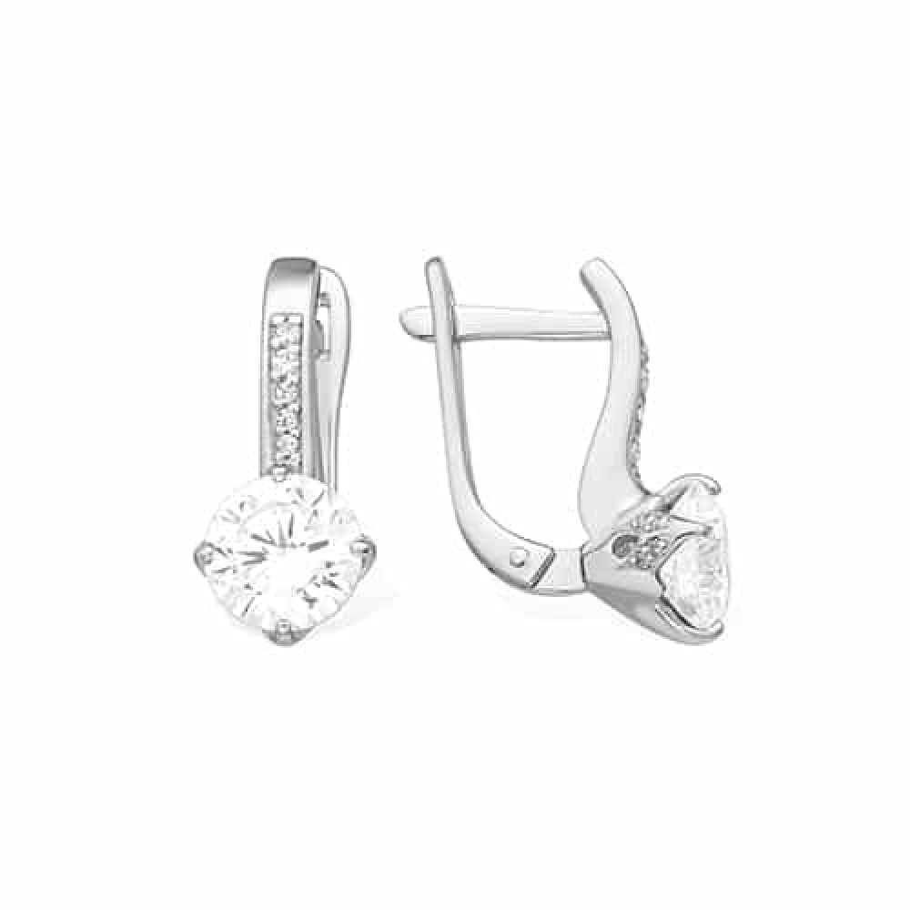 Cercei din argint  cu pietre Cubic Zirconia Incolor