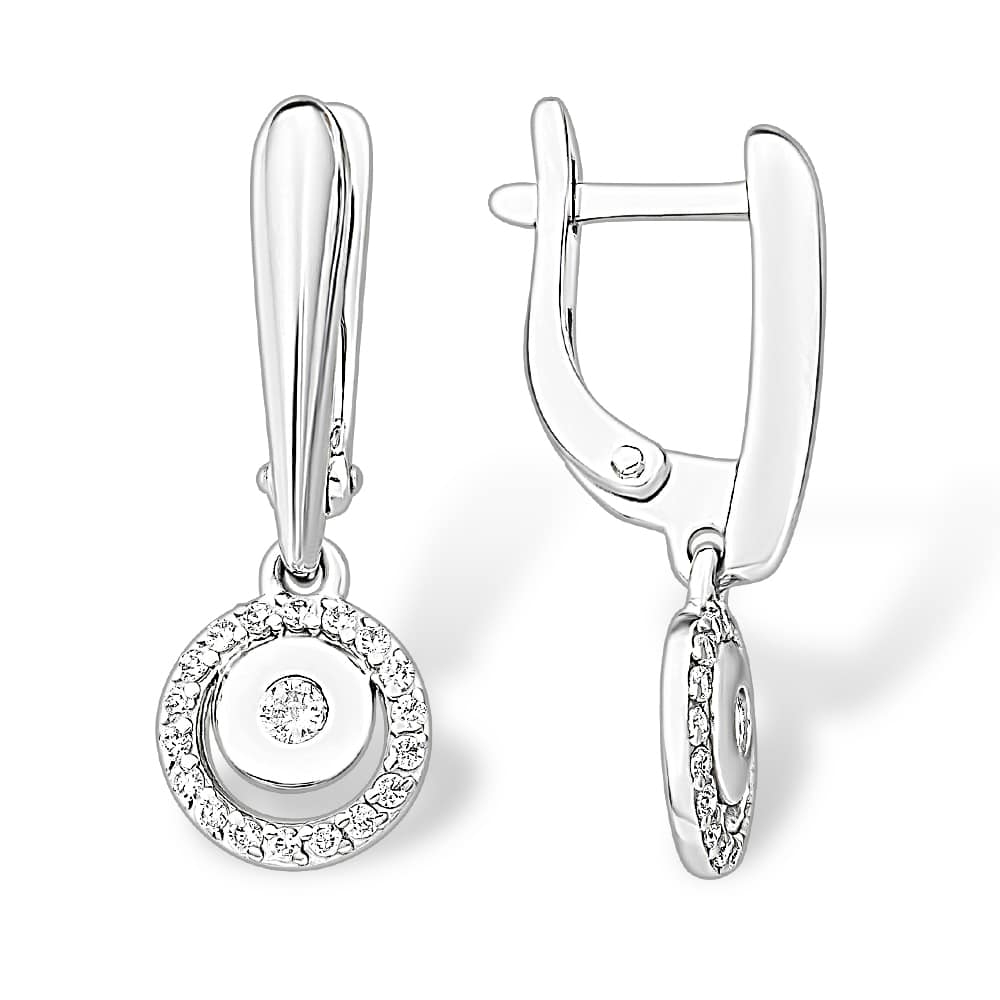 Cercei Suspendați din argint  cu pietre Cubic Zirconia Incolor
