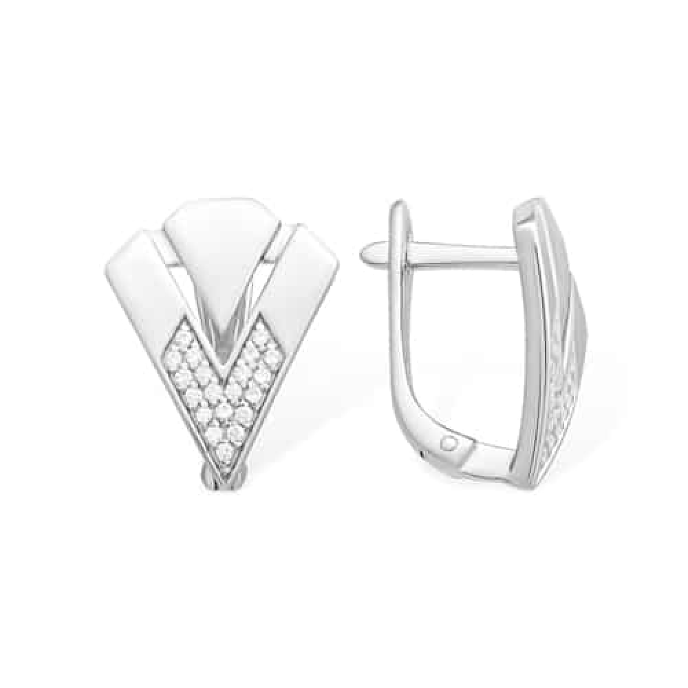 Cercei din argint  cu pietre Cubic Zirconia Incolor