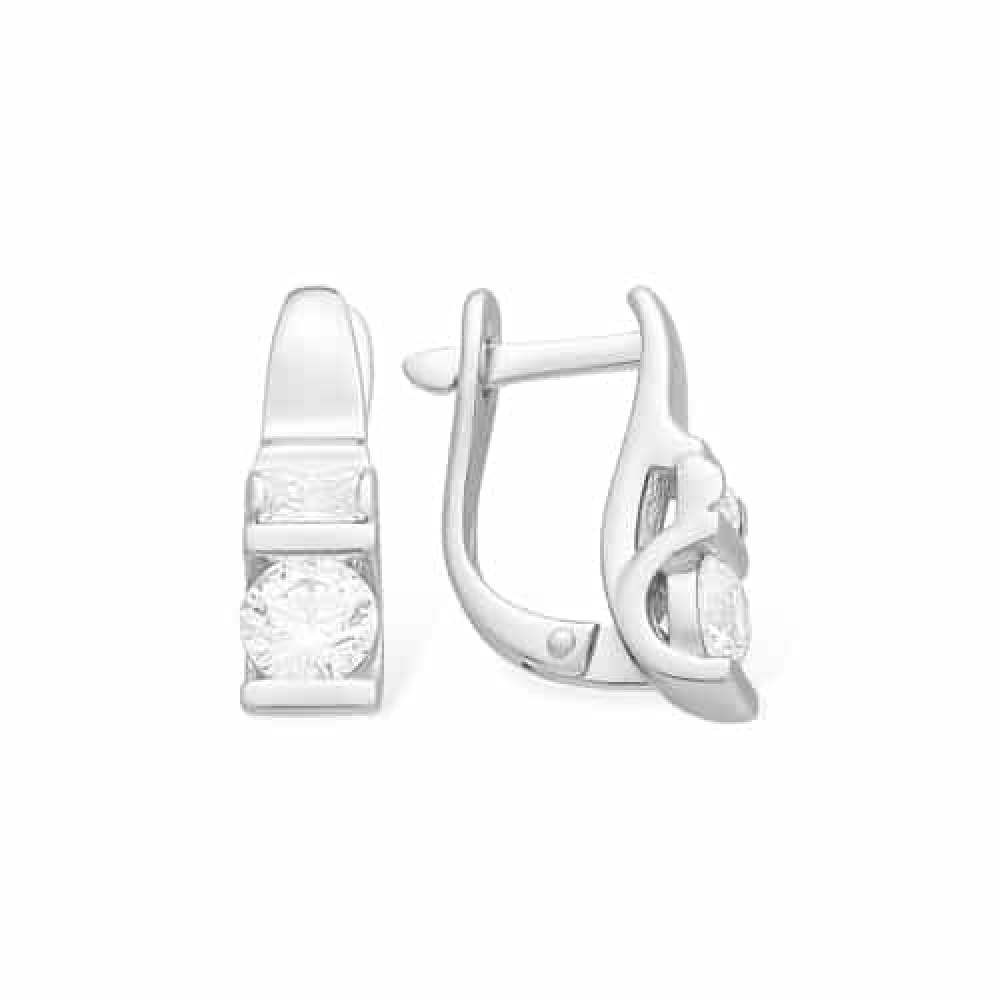 Cercei din argint  cu pietre Cubic Zirconia Incolor