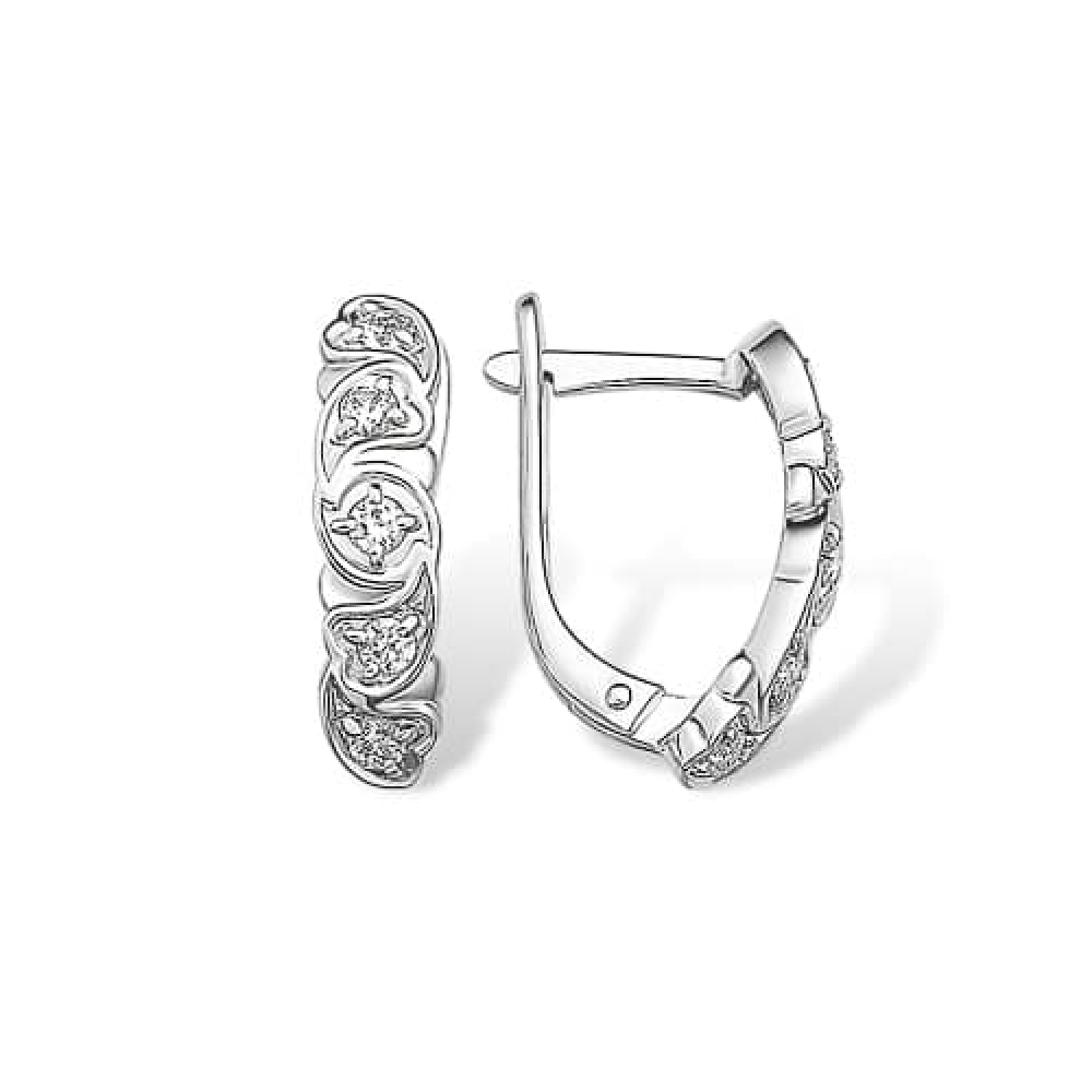 Cercei din argint  cu pietre Cubic Zirconia Incolor