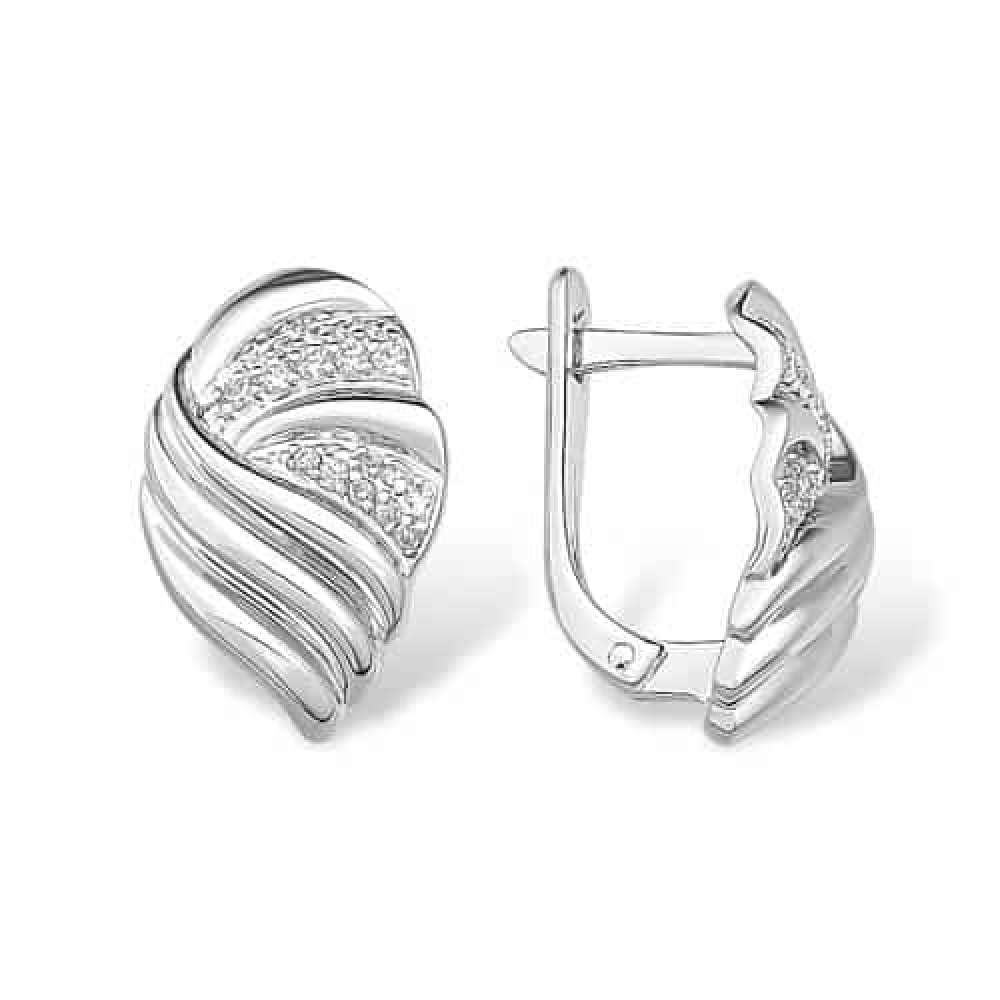 Cercei din argint  cu pietre Cubic Zirconia Incolor