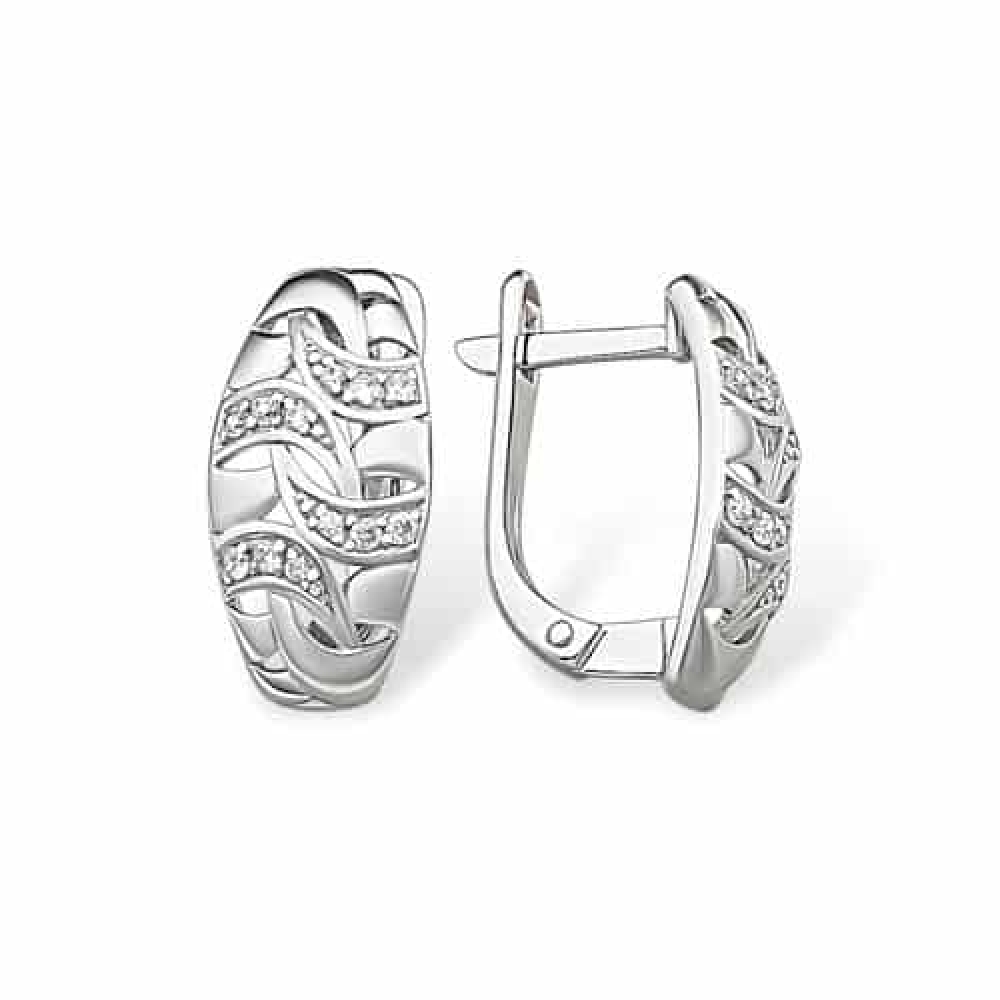 Cercei din argint  cu pietre Cubic Zirconia Incolor