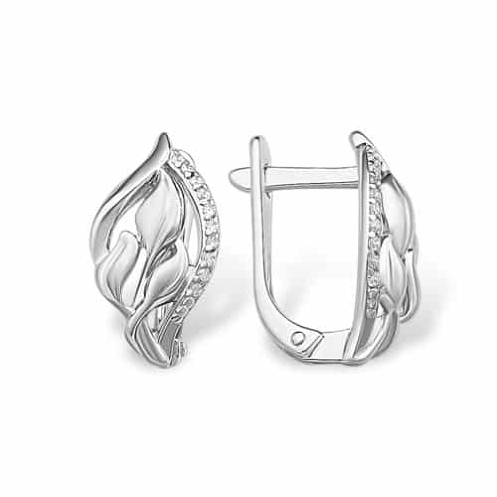 Cercei din argint  cu pietre Cubic Zirconia Incolor