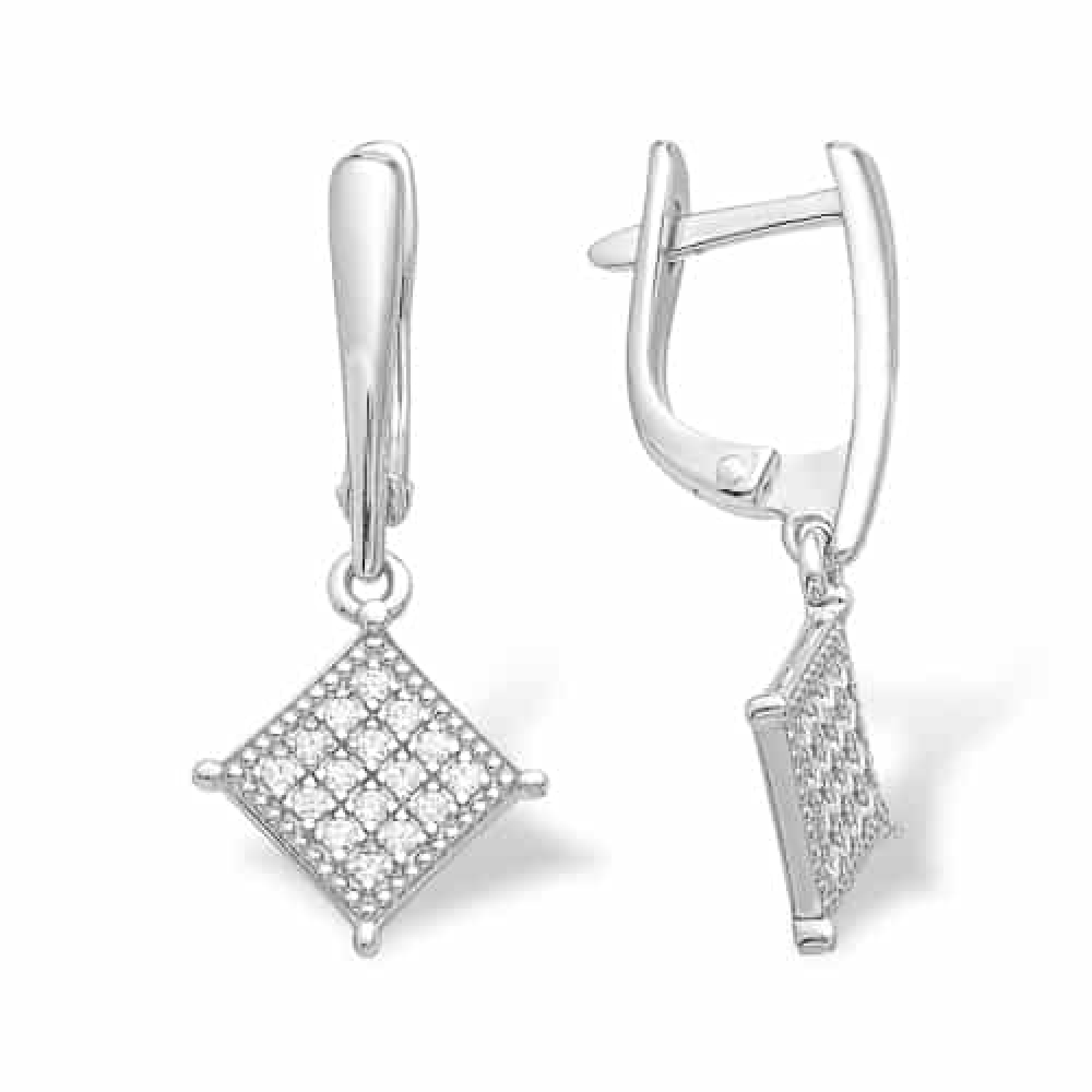 Cercei Suspendați din argint  cu pietre Cubic Zirconia Incolor