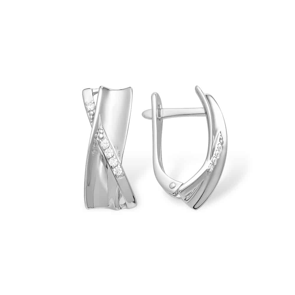 Cercei din argint  cu pietre Cubic Zirconia Incolor