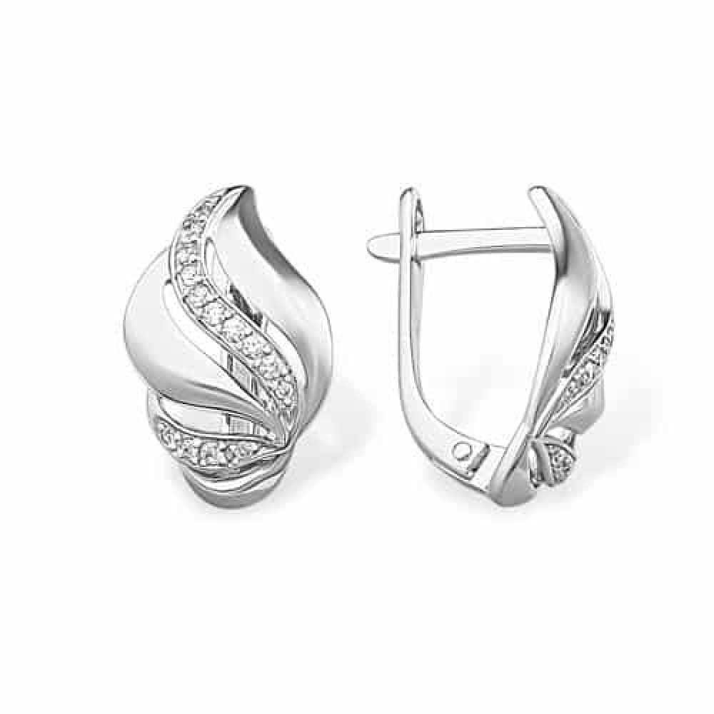 Cercei din argint  cu pietre Cubic Zirconia Incolor