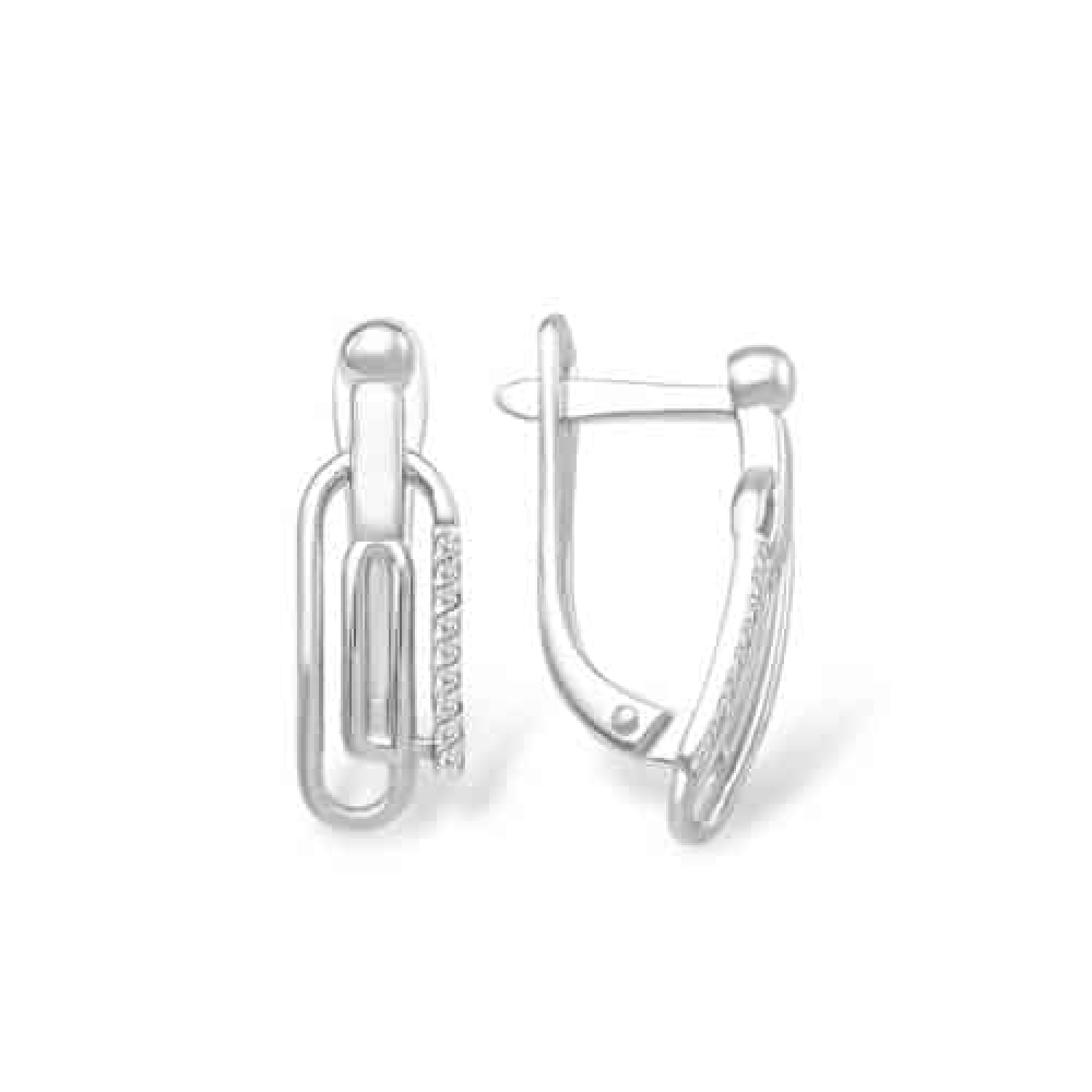 Cercei din argint  cu pietre Cubic Zirconia Incolor
