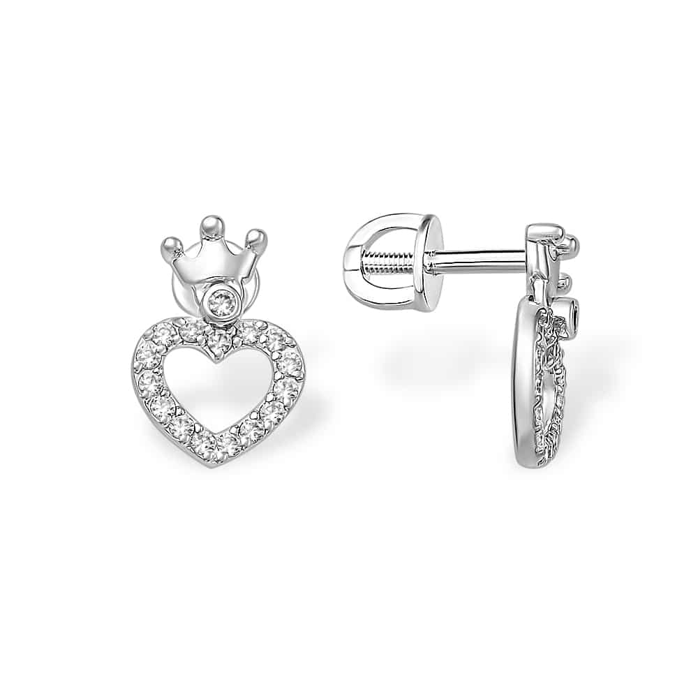 Cercei Pusete din argint  cu pietre Cubic Zirconia Incolor