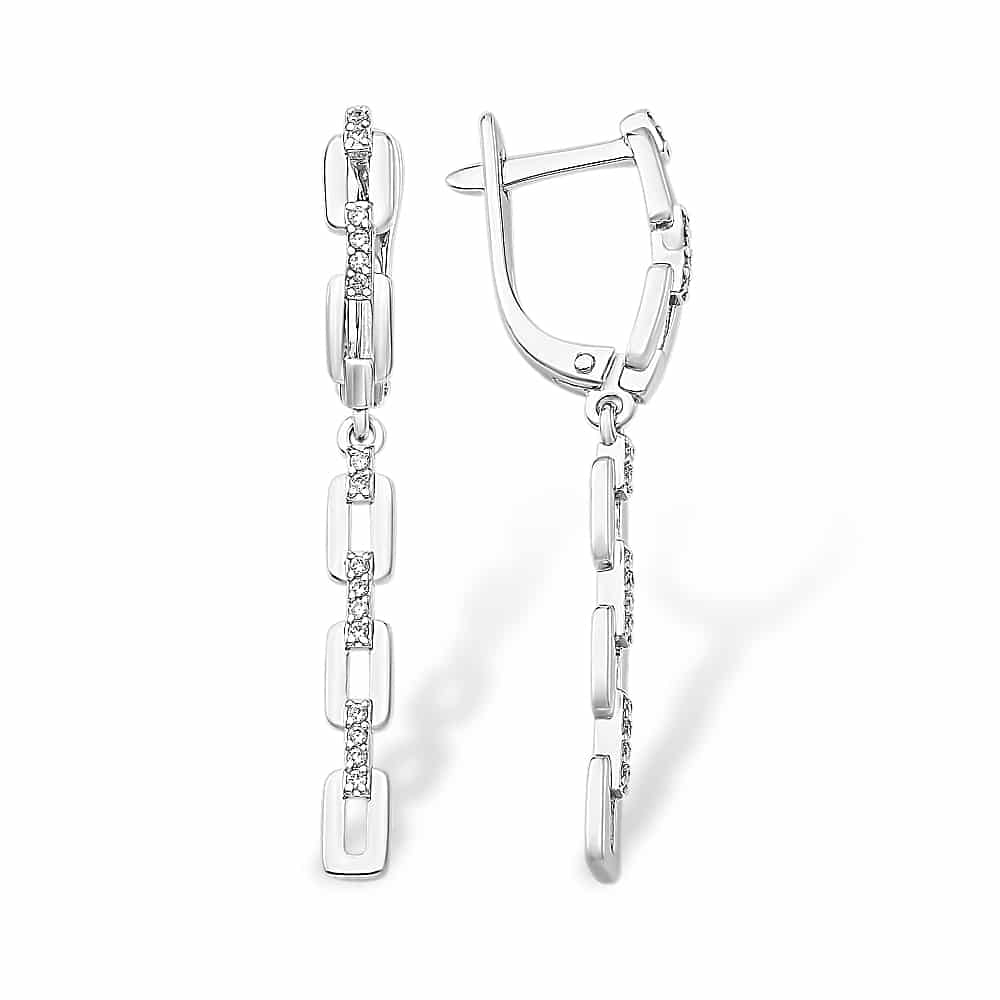 Cercei Suspendați din argint  cu pietre Cubic Zirconia Incolor