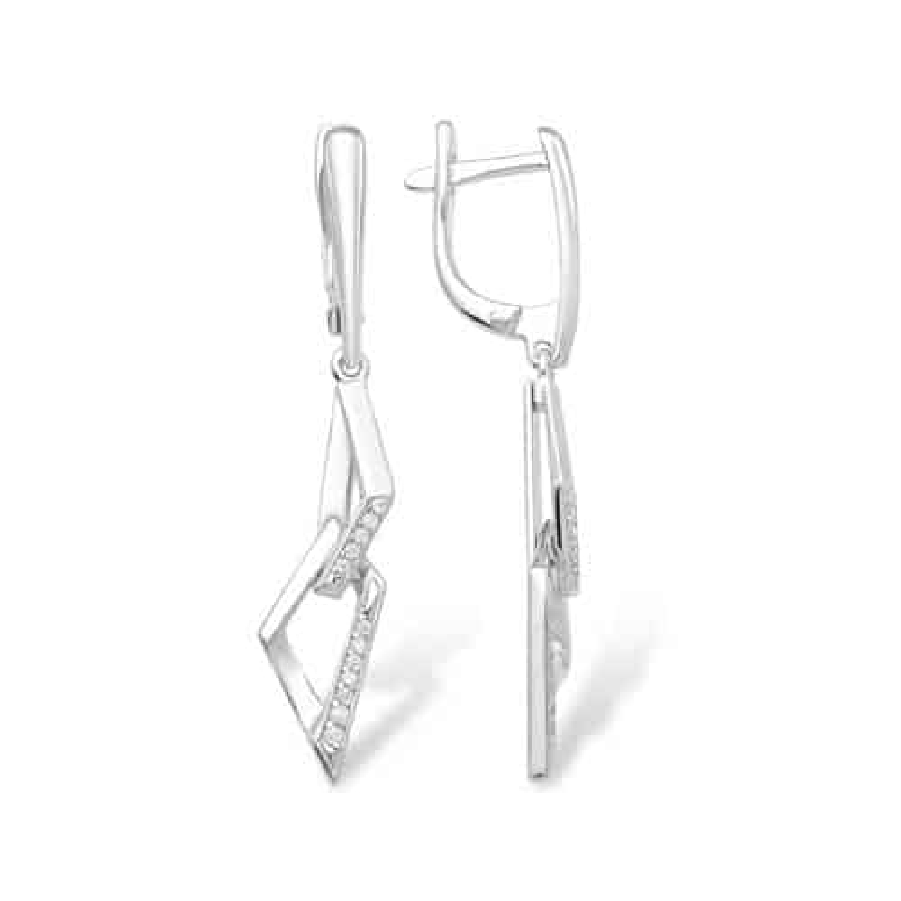 Cercei Suspendați din argint  cu pietre Cubic Zirconia Incolor