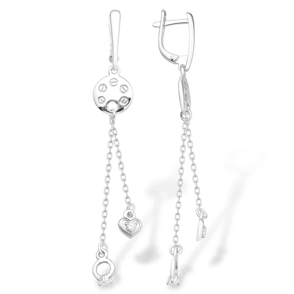 Cercei Suspendați din argint  cu pietre Cubic Zirconia Incolor