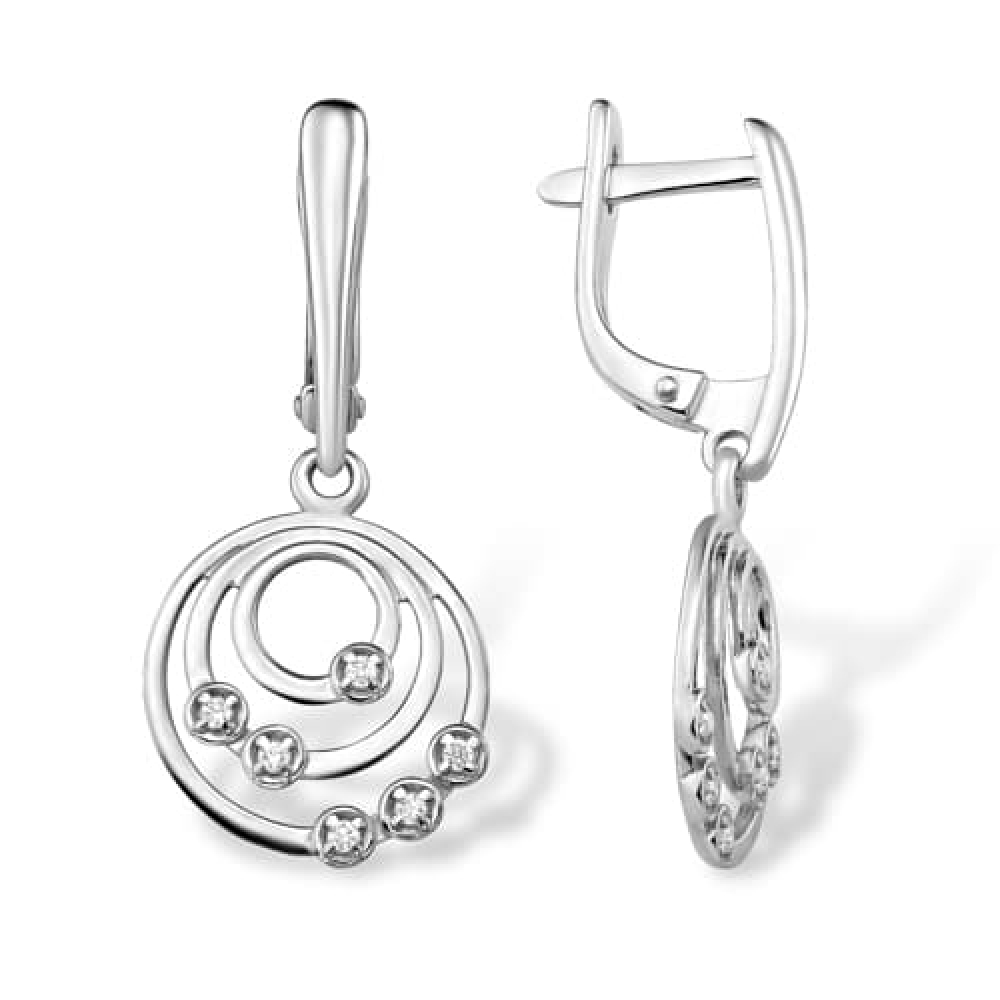 Cercei Suspendați din argint  cu pietre Cubic Zirconia Incolor