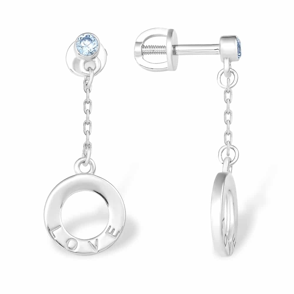 Cercei Pusete din argint  cu pietre Cubic Zirconia Incolor