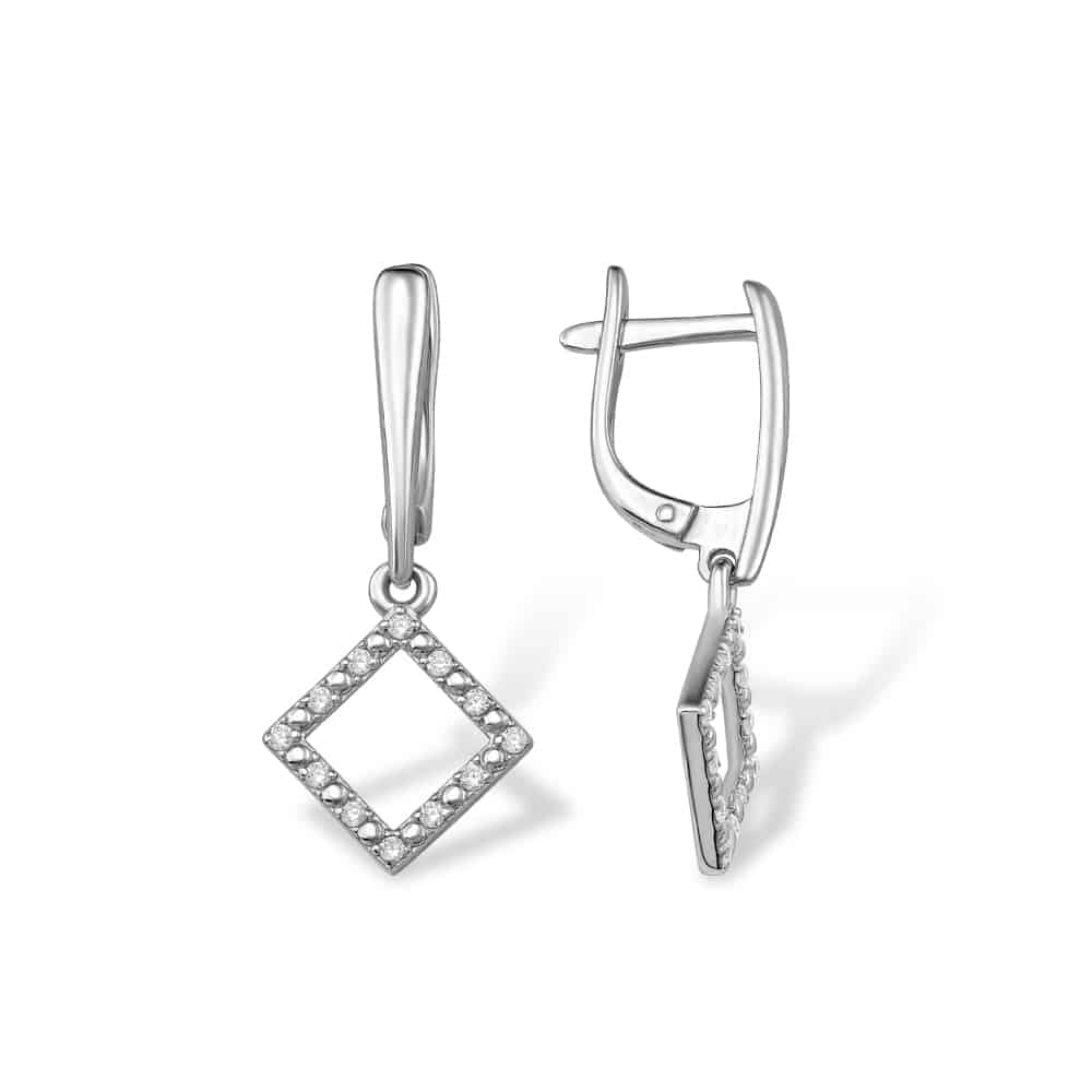 Cercei Suspendați din argint  cu pietre Cubic Zirconia Incolor