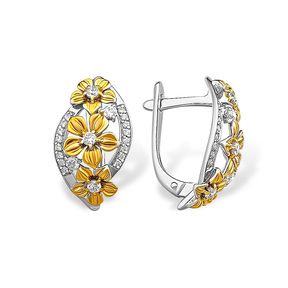 Cercei din argint  cu pietre Cubic Zirconia Incolor