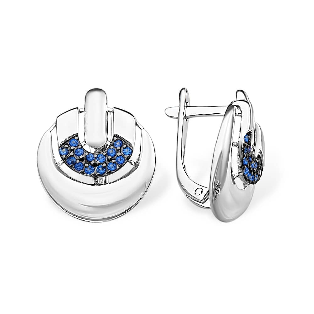 Cercei din argint  cu pietre Cubic Zirconia Negru