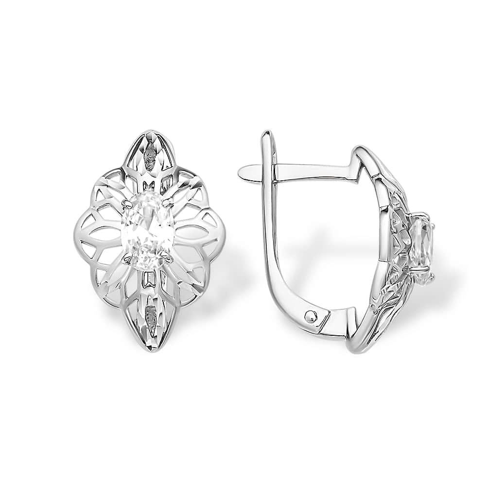 Cercei din argint  cu pietre Cubic Zirconia Incolor